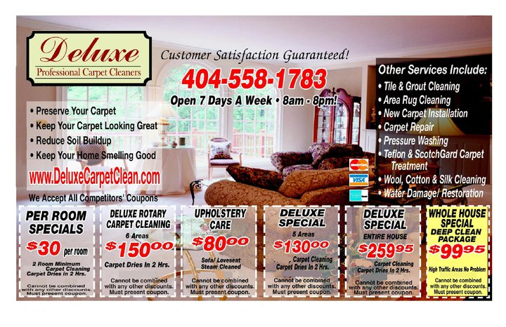 Carpet Cleaning Coupons Same Day/Next Day Service Deluxe Professional